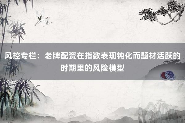 风控专栏：老牌配资在指数表现钝化而题材活跃的时期里的风险模型