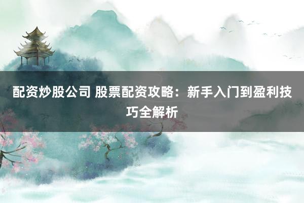 配资炒股公司 股票配资攻略:新手入门到盈利技巧全解析
