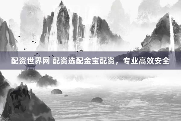 配资世界网 配资选配金宝配资，专业高效安全