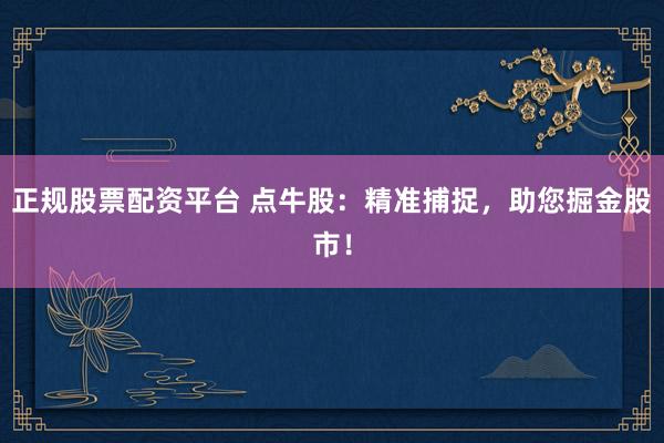 正规股票配资平台 点牛股：精准捕捉，助您掘金股市！